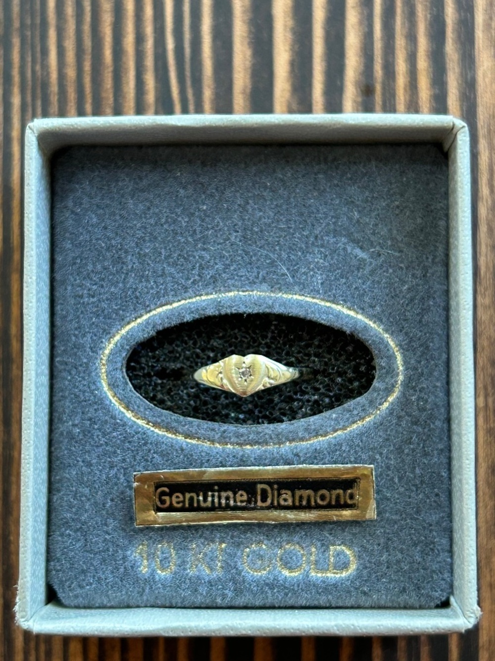 10k Gold Ring for Baby with Heart and Diamond